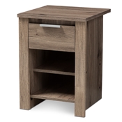 Baxton Studio Laverne Modern and Contemporary Oak Brown Finished 1-Drawer Nightstand